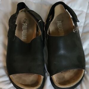 Mens Palladium Black Open-Toe Sandals